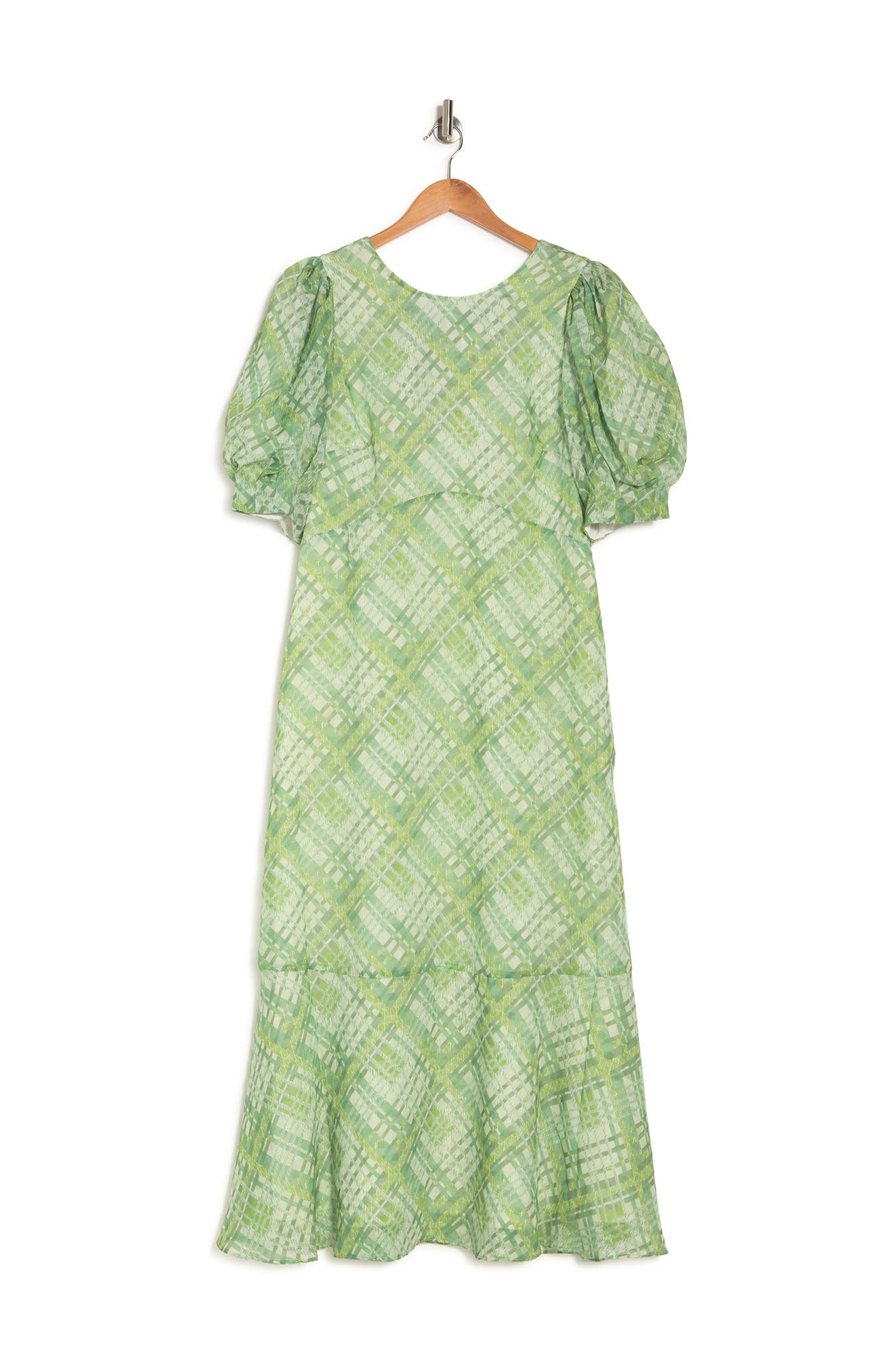 Ted Baker London Seersucker Check Puff Sleeve Flounce Hem Dress (Women ...