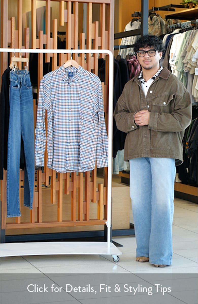 Krause Plaid Cotton Blend Button-Down Shirt, sales video thumbnail