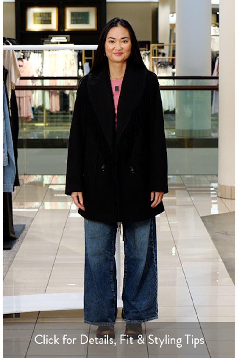 Fringe Shawl Collar Coat video