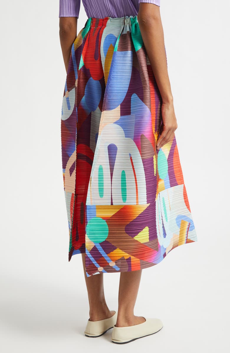 Pleats Please Issey Miyake Playground Pleated Wide Leg Shorts, Alternate, color, Red