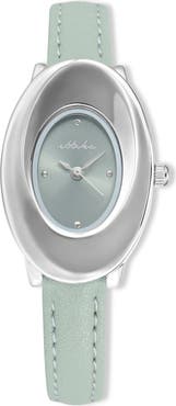 Ettika Thick Dome Quartz Leather Strap Watch, 24mm x 36.8mm