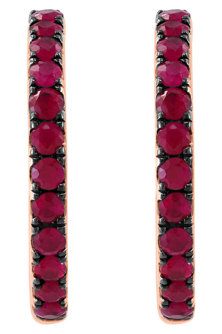 Twisted Hoop Earrings, Alternate, color, RUBY / ROSE GOLD