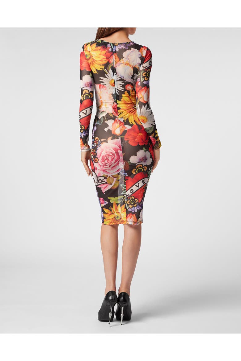 Long Dress Love Flowers Women, Alternate, color, black/multicolored