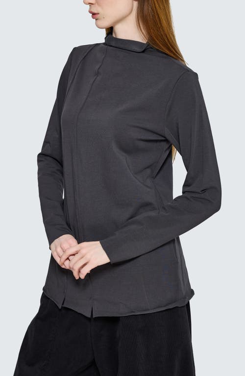 Luukaa Nyx Structured Turtleneck Blouse In Black