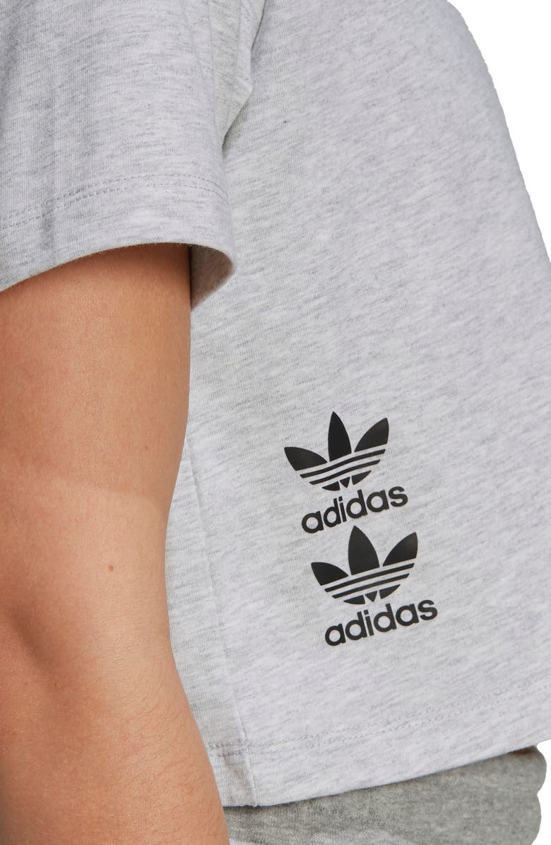 adidas Logo Play Trefoil Graphic Crop Tee, Alternate, color, 