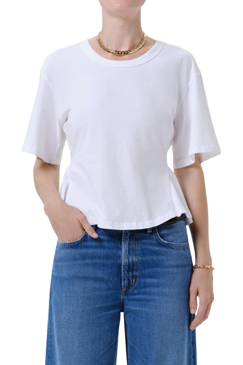 Reworked Cotton T-shirt, Main, color, WHITE