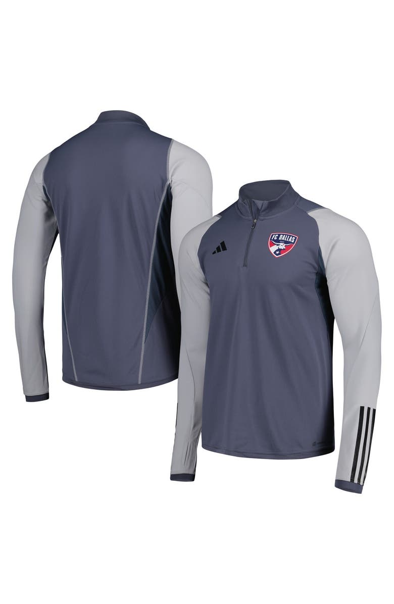 adidas Men's adidas Gray FC Dallas 2024 On-Field AEROREADY Quarter-Zip Training Top, Main, color, Gray