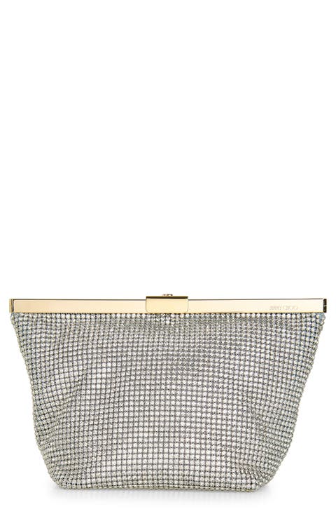 Ganache Crystal Mesh Clutch