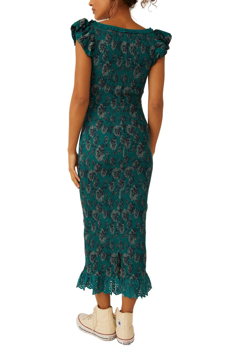 Free People McKenna Floral Smocked Midi Dress, Alternate, color, 