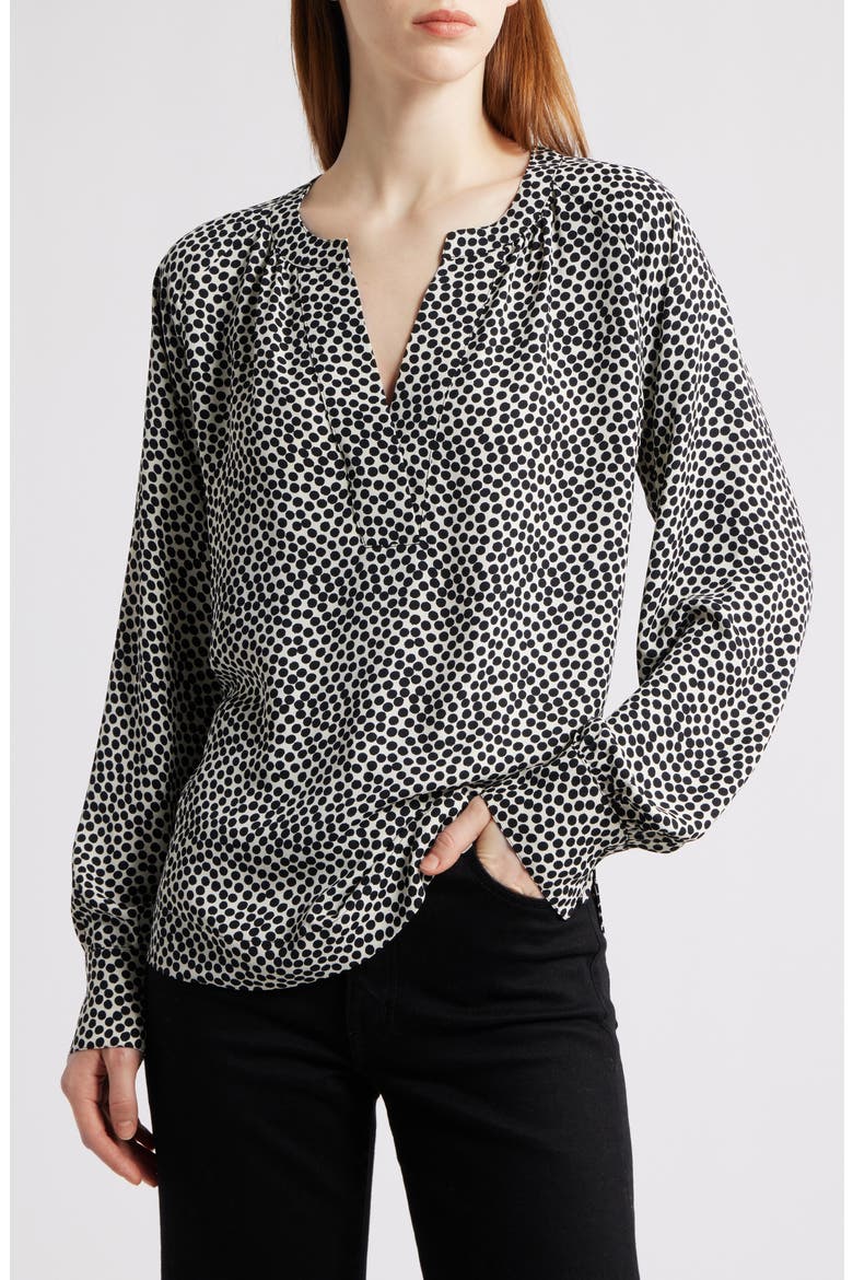 Spotted Around Long Sleeve Top, Main, color, BLACK MULTI