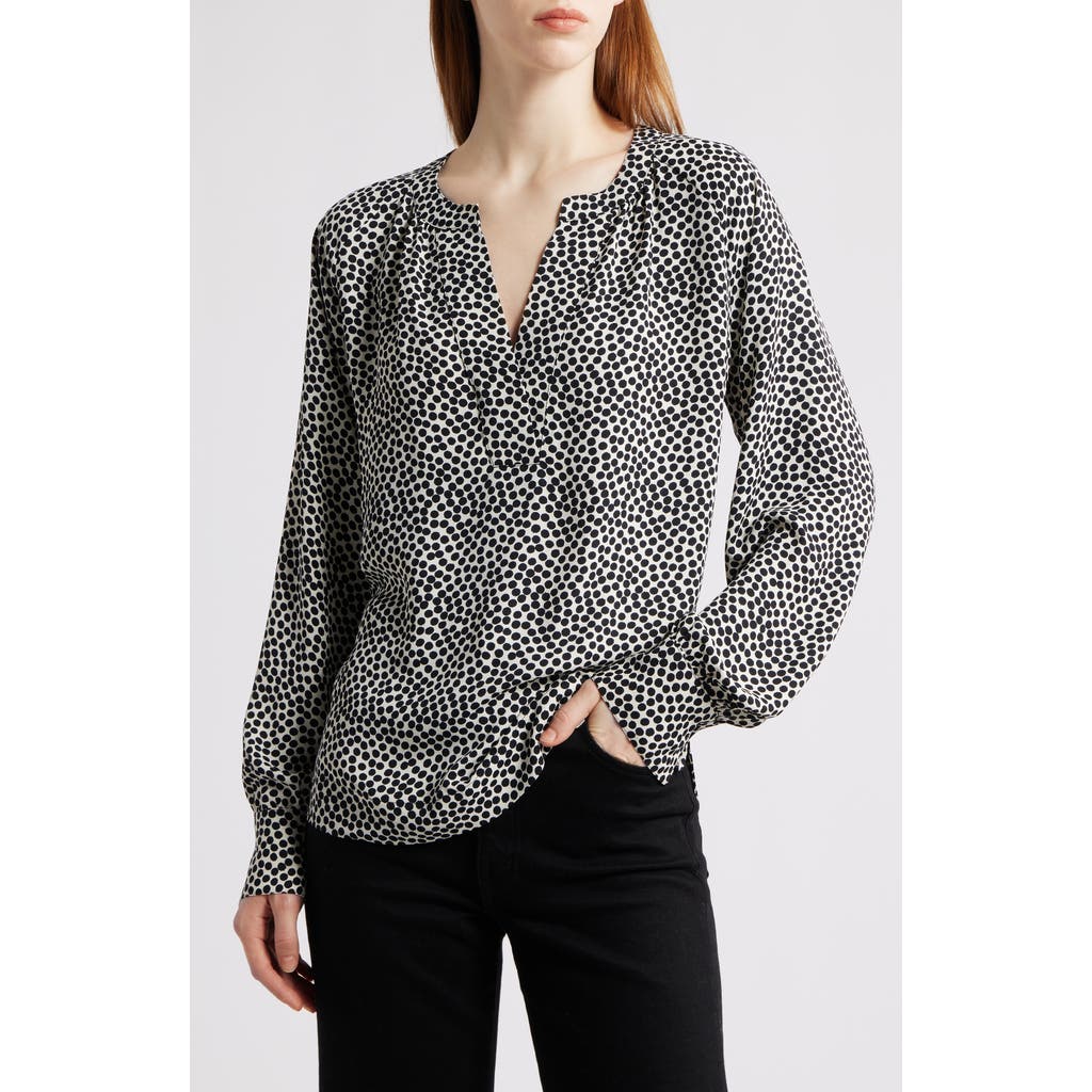 Nic + Zoe Nic+zoe Spotted Around Long Sleeve Top In Gray