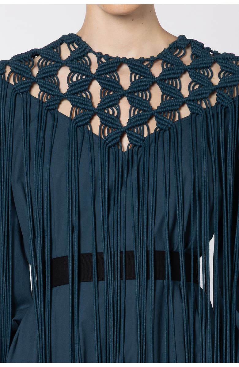 Roksanda Miel Crochet Cotton Dress, Alternate, color, Dark Teal