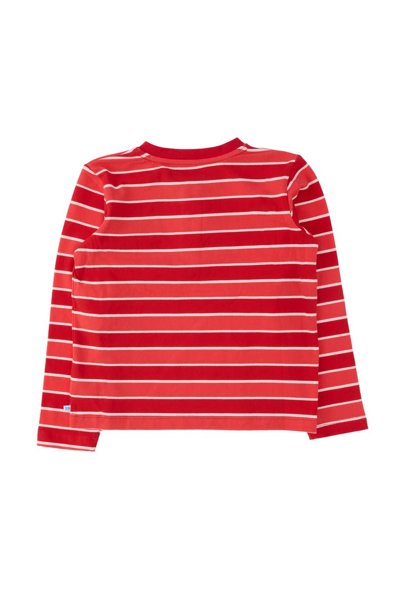 Knit Long Sleeve Embroidered Henley Tee, Alternate, color, Varsity Red Football Stripe