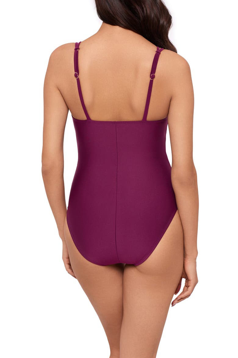 Saki Obi One-Piece Swimsuit, Alternate, color, BOYSENBERRY