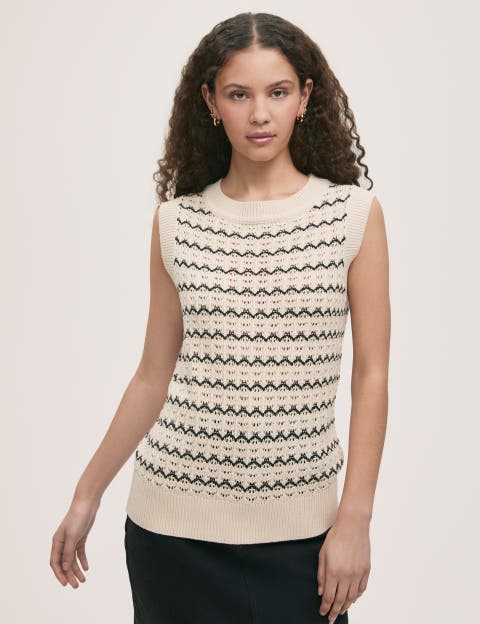 Dion Striped Knitted Sleeveless Top