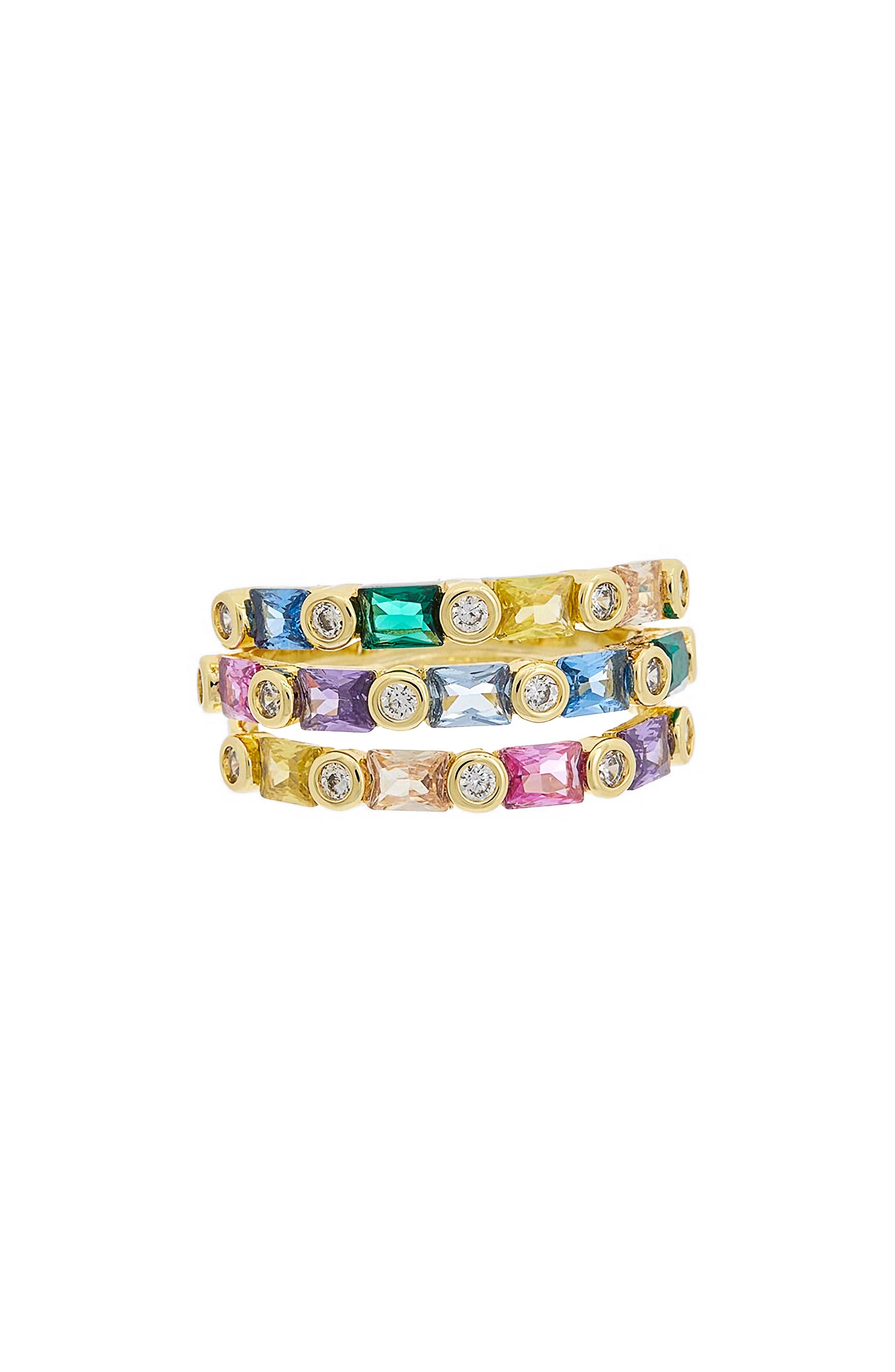 Juvell Rainbow Cubic Zirconia Multiband Ring
