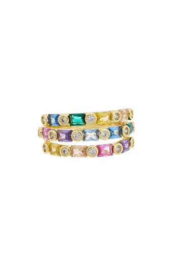 Juvell Rainbow Cubic Zirconia Multiband Ring