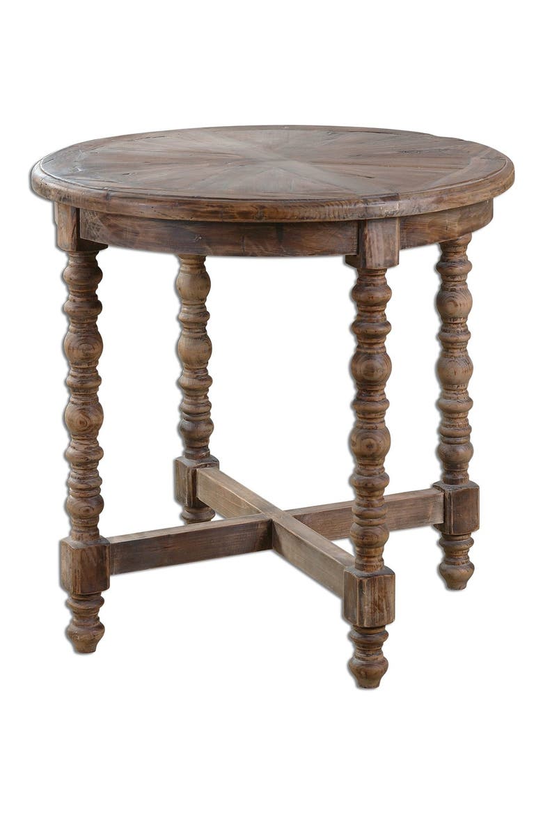 Samuelle Wood End Table, Main, color, BROWN