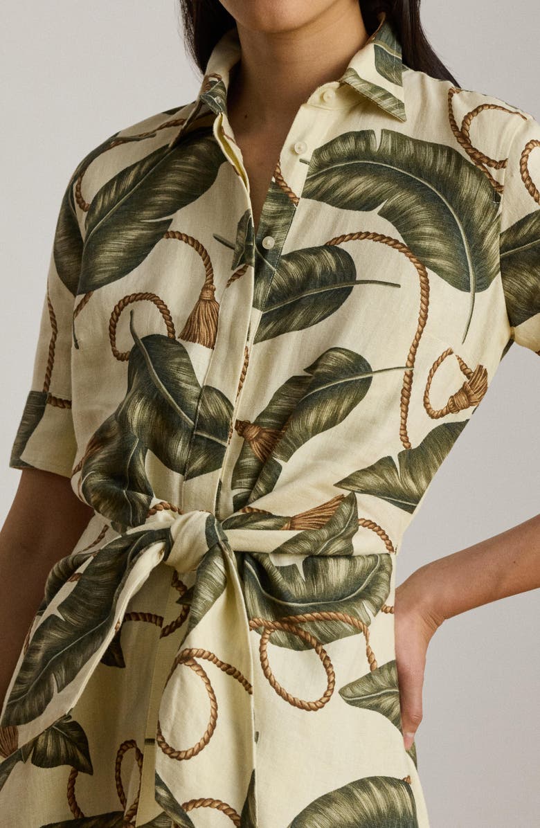 Lauren Ralph Lauren Short Sleeve Shirtdress, Alternate, color, Cream/ Multi