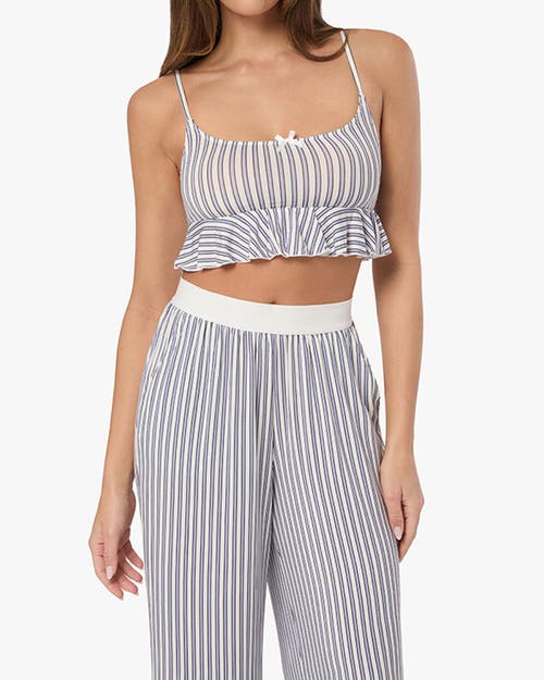 Weworewhat Babydoll Cropped Tank In Lilac/drk Navy