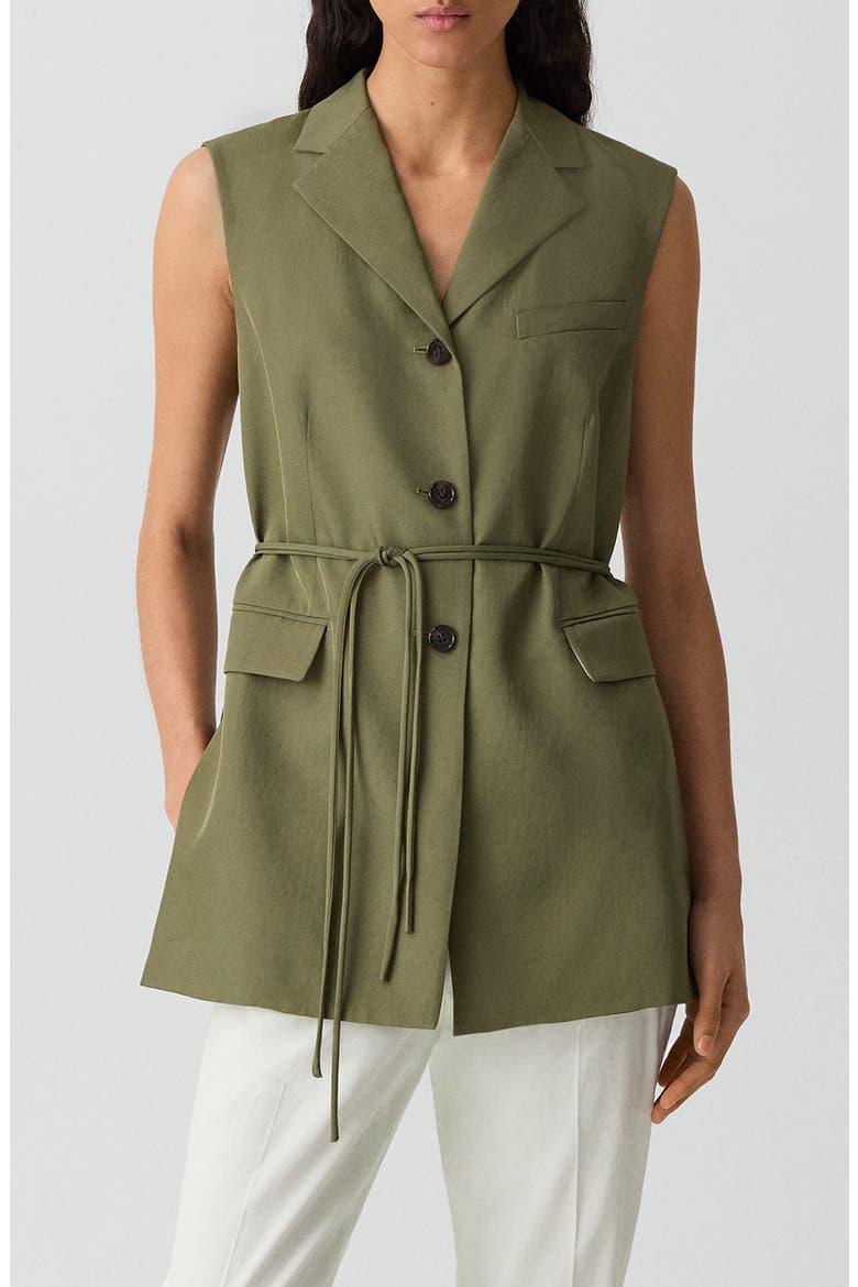 3-Button Slash Vest, Main, color, FOREST MOSS