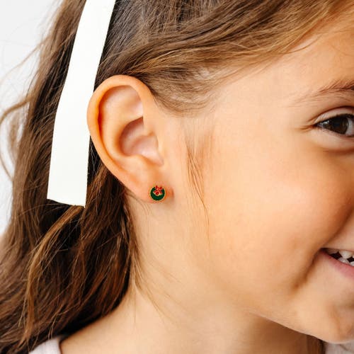 Pip Pop Wreath Stud Earrings In Green