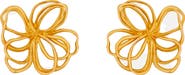 Oscar de la Renta Wire Flower Stud Earrings