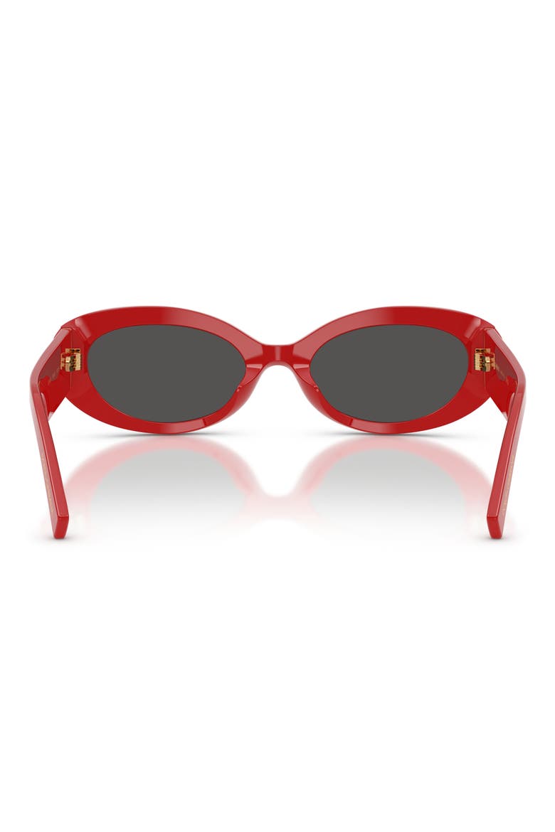 53mm Oval Sunglasses, Alternate, color, FULL RED / DARK GREY