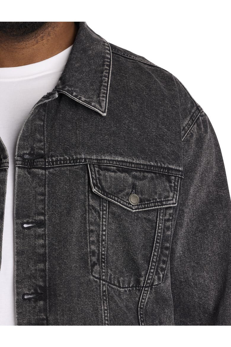 Big & Tall Fade to Black Trucker Jacket, Alternate, color, FADE TO BLACK