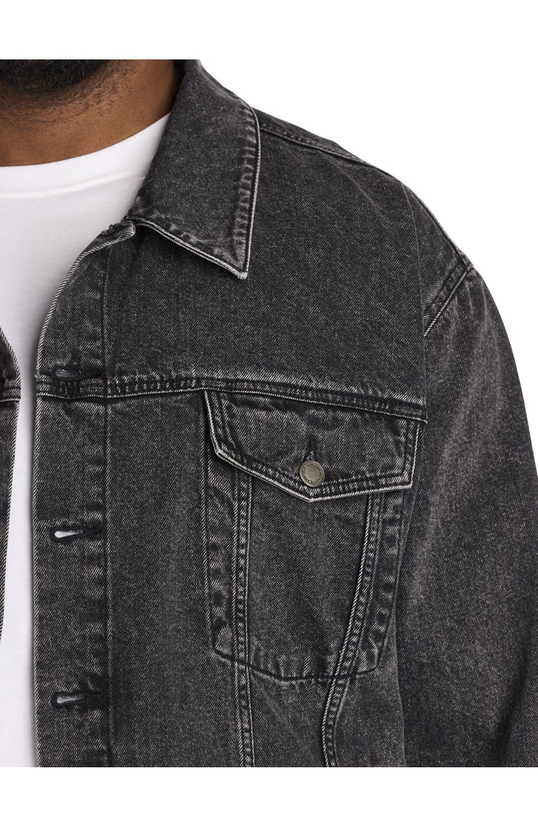 True Nation by DXL Big & Tall Fade to Black Trucker Jacket, Alternate, color, Fade To Black