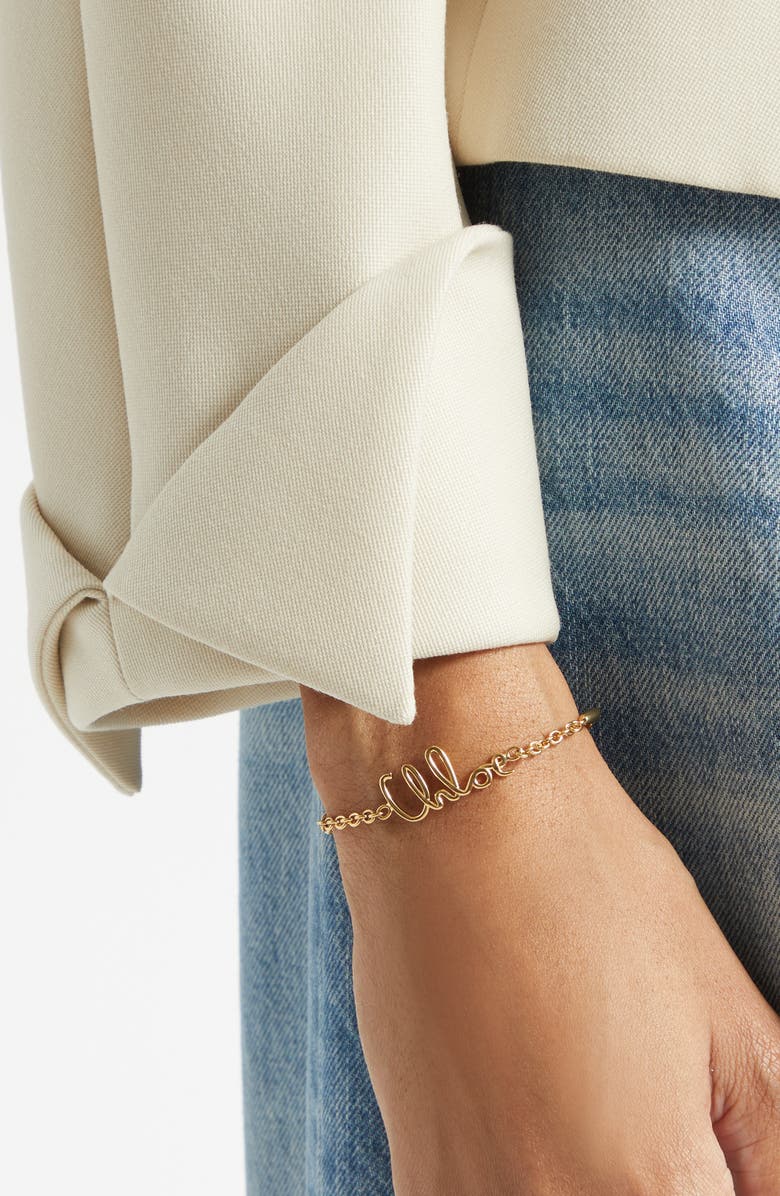 Chloé Script Logo Bracelet, Alternate, color, 