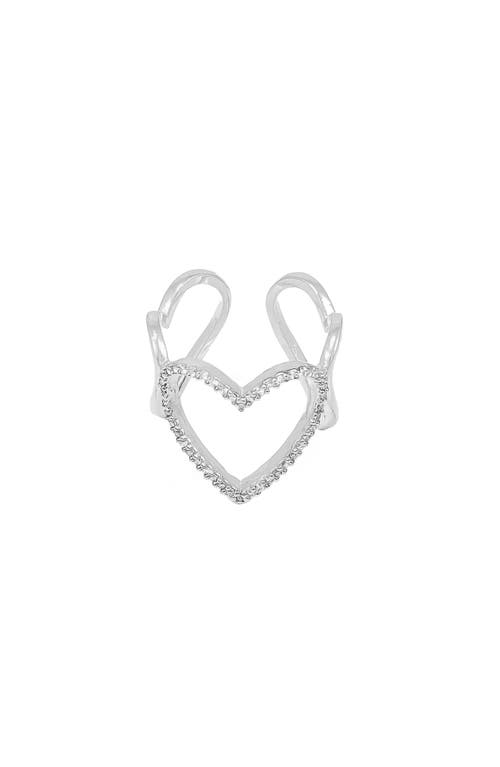 Bearfruit Jewelry Mae Triple Heart Statement Adjustable Ring In Metallic