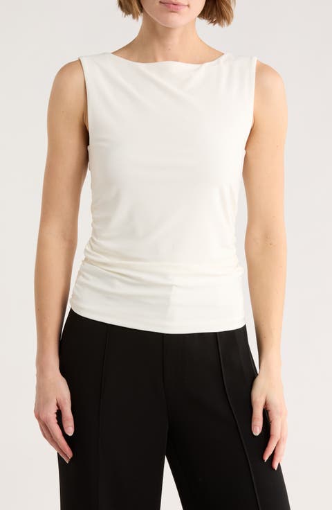 Boat Neck Sleeveless Top