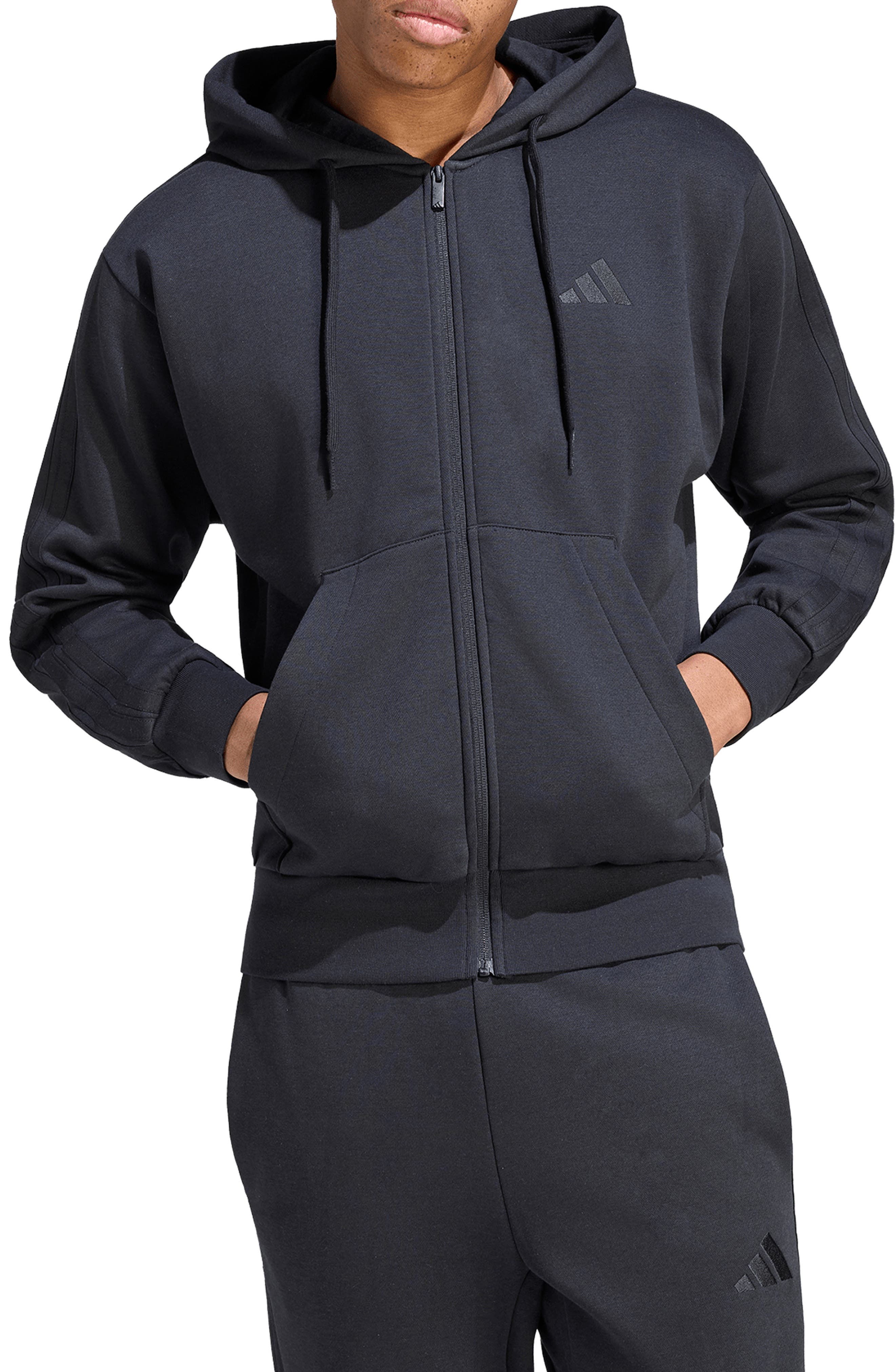 Essentials 3-Stripes Full Zip Hoodie