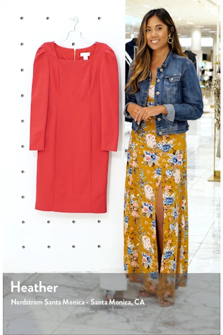 Square Neck Long Sleeve Ponte Dress video