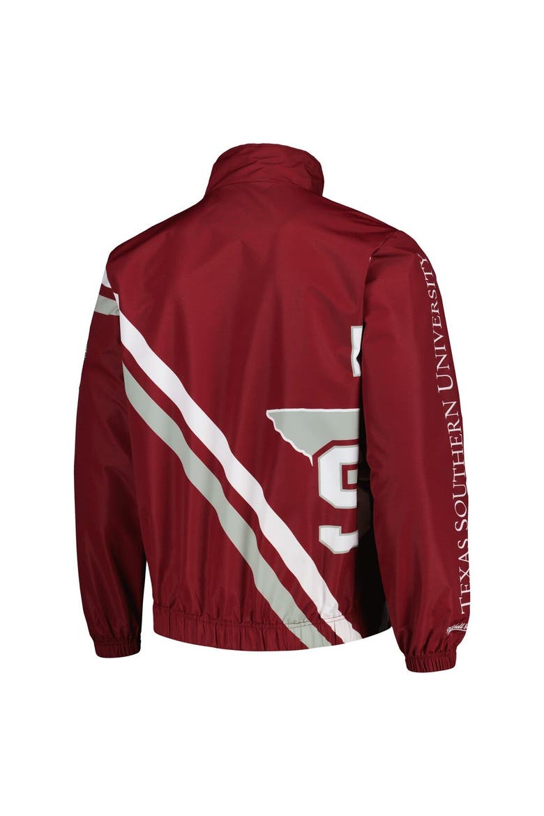 Men's Mitchell & Ness Maroon Texas Southern Tigers Exploded Logo Warm Up Full-Zip Jacket, Alternate, color, Maroon