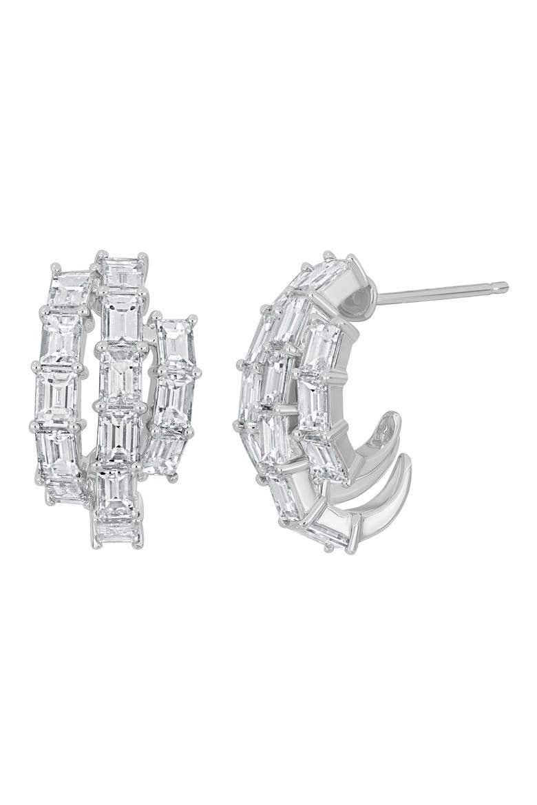 Gatsby Diamond Hoop Earrings (Online Trunk Show), Main, color, 18KW