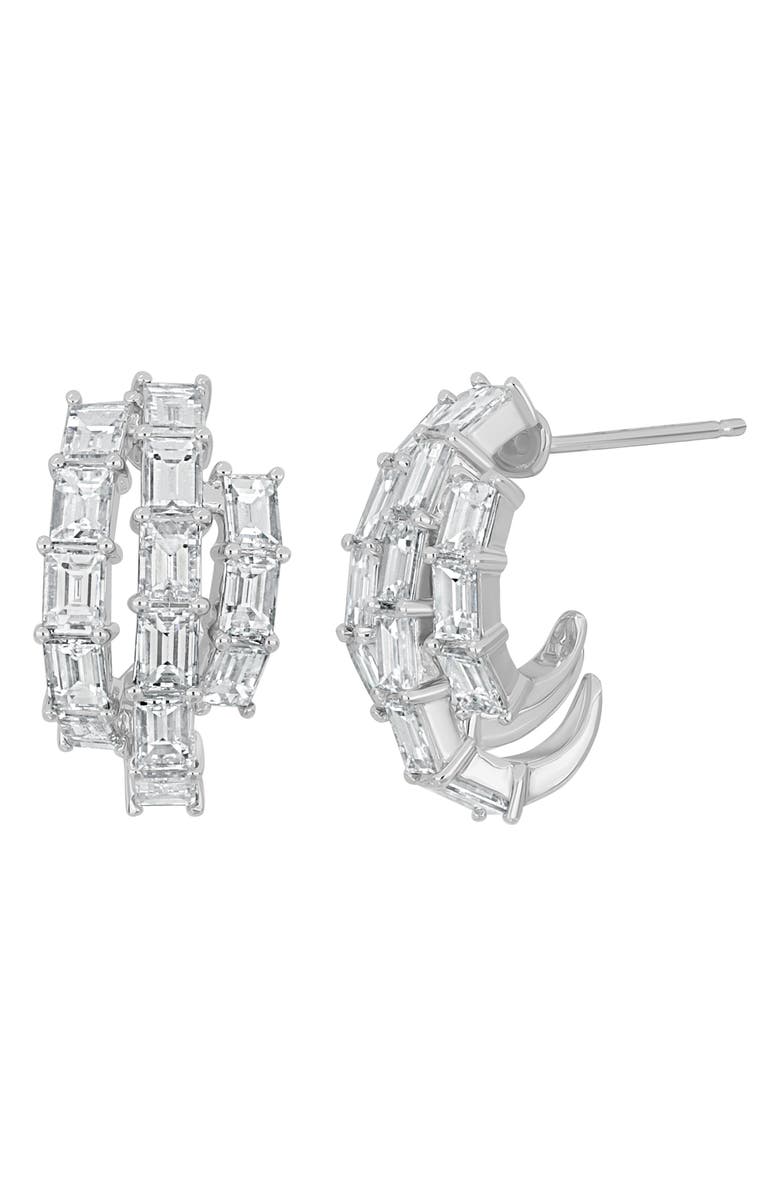 Bony Levy Gatsby Diamond Hoop Earrings, Main, color, 18K White Gold