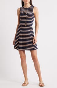 Nation LTD Jayna Stripe Sleeveless Fit & Flare Minidress