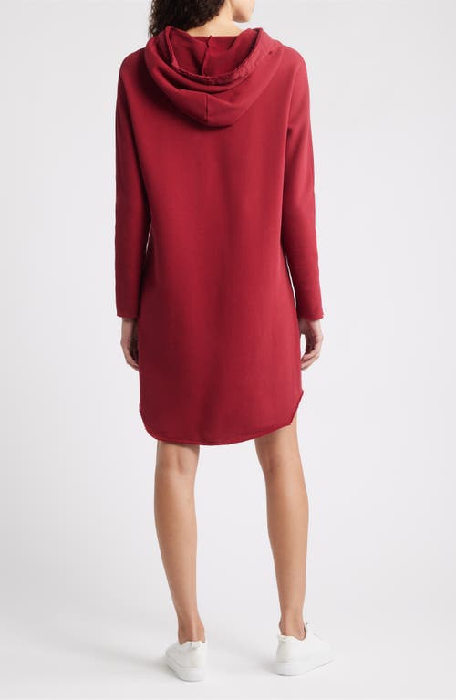 Frank & Eileen Mini James Fleece Hoodie Dress In Burgundy