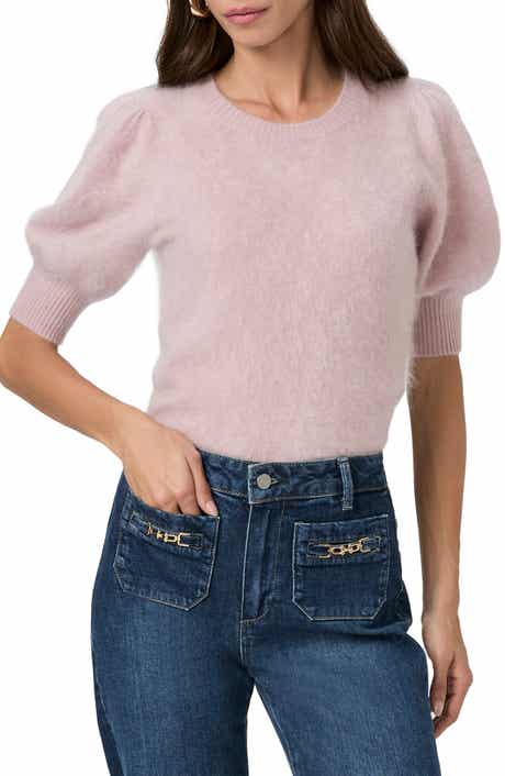 PAIGE Gladiolus Short Sleeve Cashmere Sweater