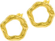 Adornia Water Resistant Hammered Front Hoop Earrings