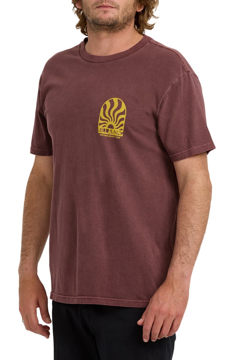 Billabong Sun Rays Cotton Graphic T-Shirt, Alternate, color, Plum