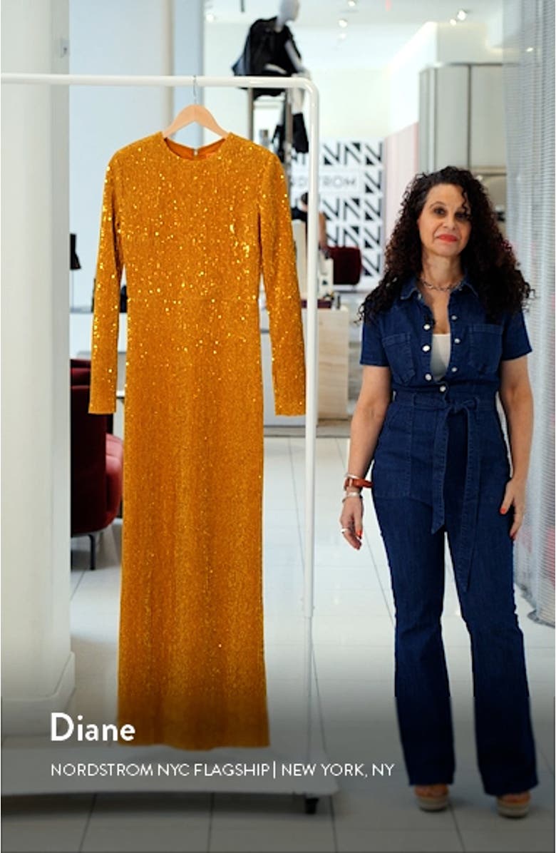 Carson Sequin Long Sleeve Gown, sales video thumbnail