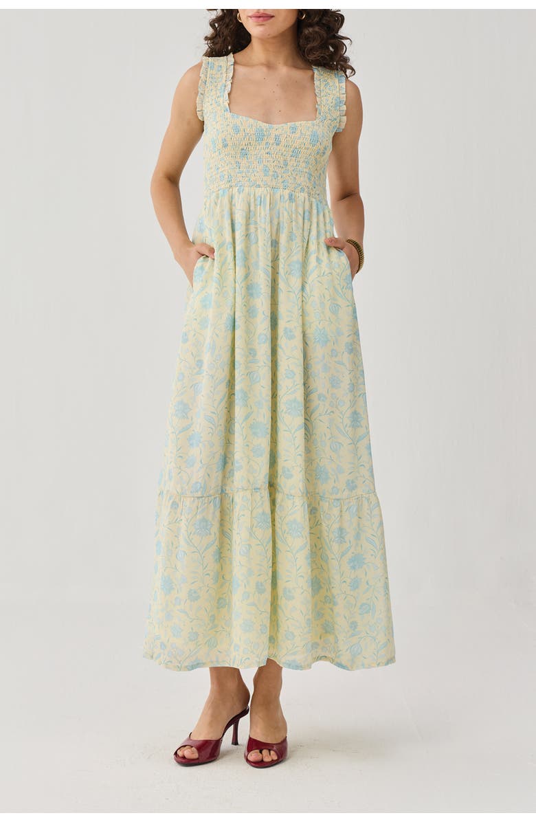 Reistor Smocked Maxi Dress, Main, color, Butter Bloom
