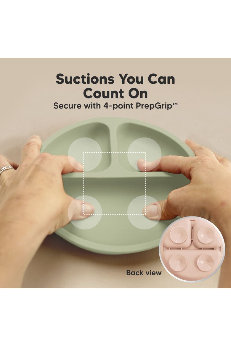 3-Pack Prep Silicone Suction Plates with Lids, Alternate, color, Macaron