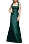 Bow Strap Satin Twill Trumpet Gown