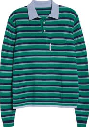 Hommegirls Stripe Wool & Cashmere Polo Sweater