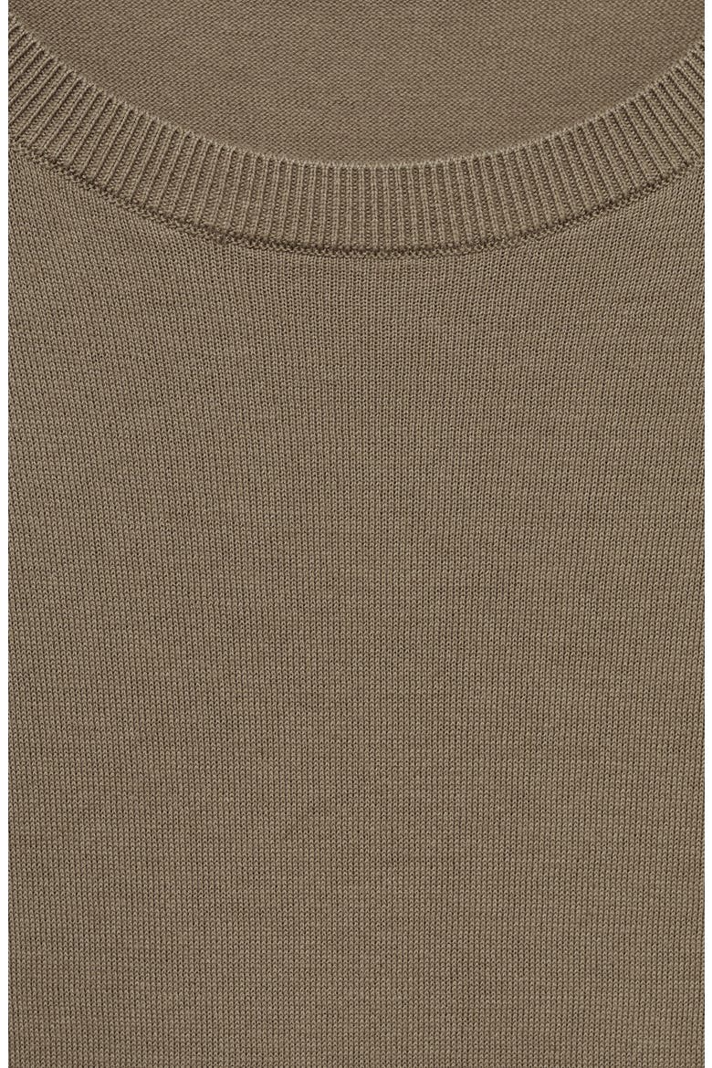 Crewneck Cotton Sweater, Alternate, color, MEDIUM BROWN