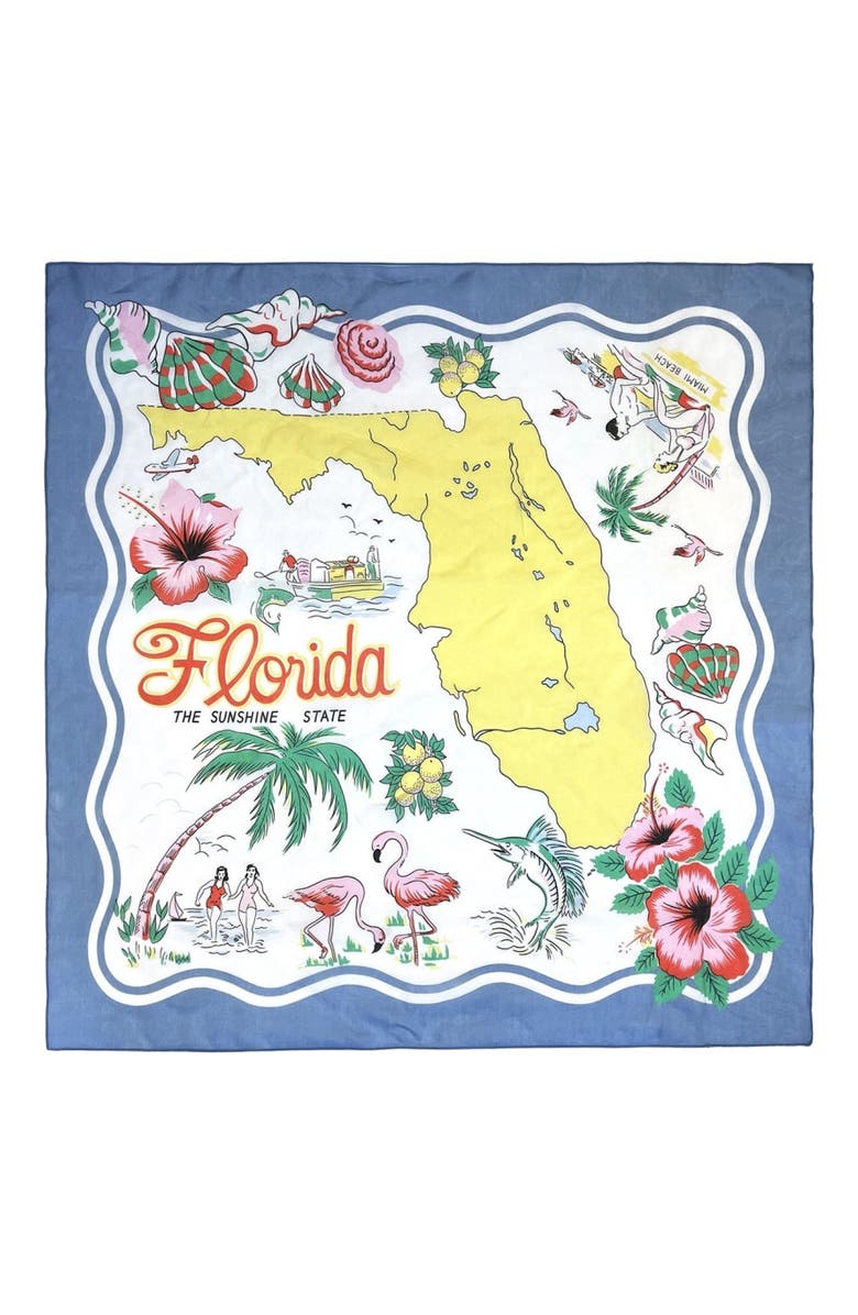 Anna Sui Florida Silk Voile Square Scarf, Main, color, 